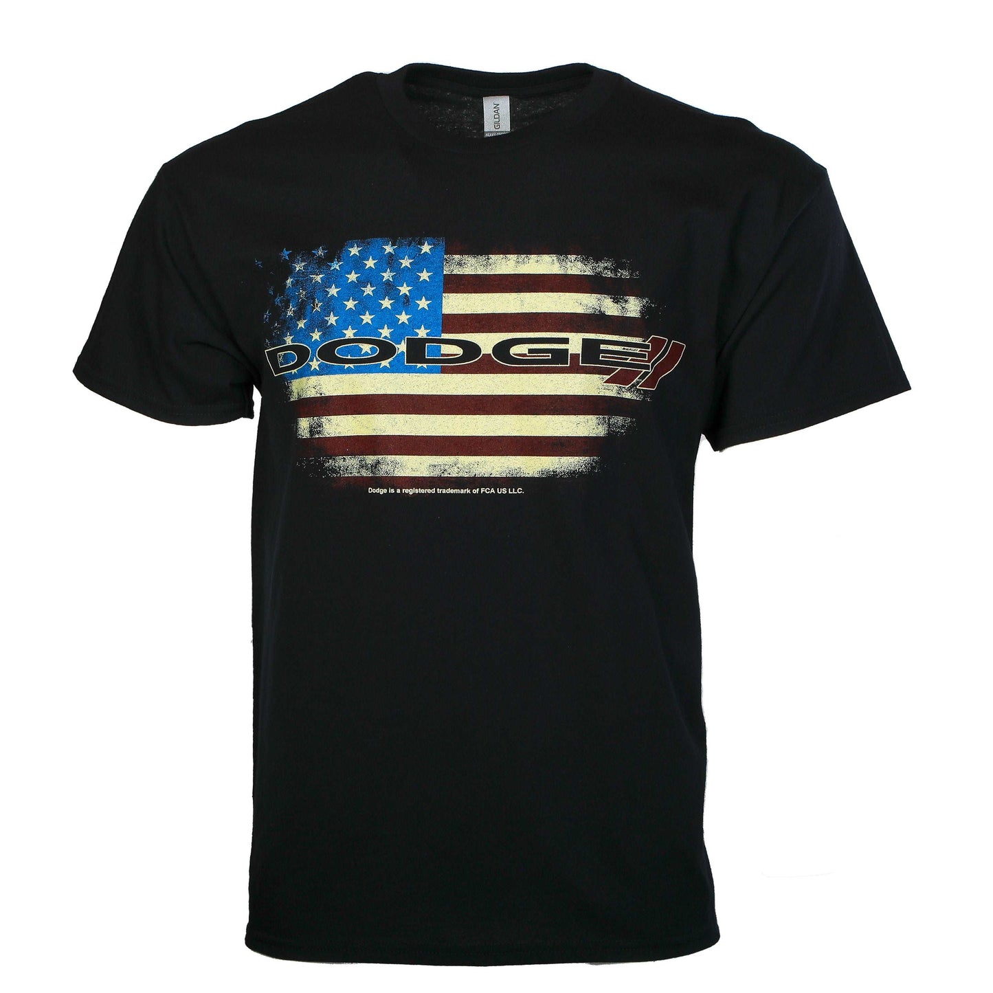 Dodge Logo with an American flag Mens T Shirt Licensed