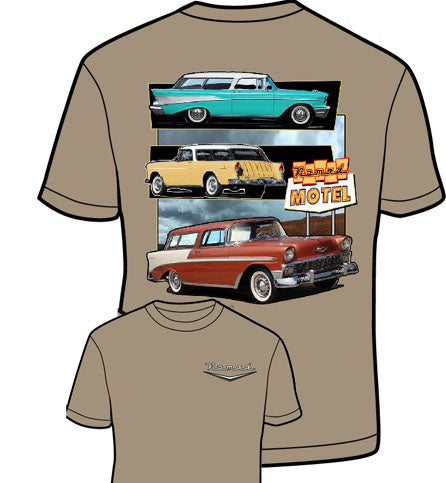 Chevy 1955-57 Nomads T shirt Licensed Hot Rod Tri 5