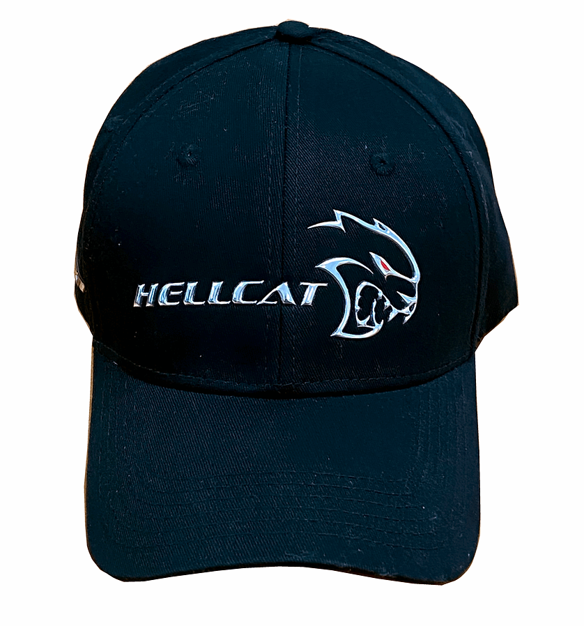 Dodge Mopar Hellcat Logo Liquid Metal Black Mens Hat