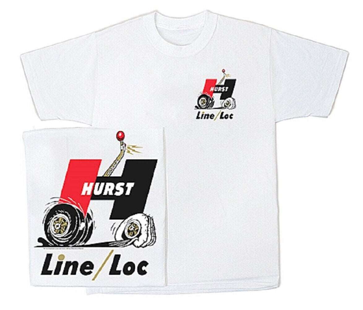 Hurst Line Loc Mens T shirt Chevy Mopar Ford Pontiac Olds