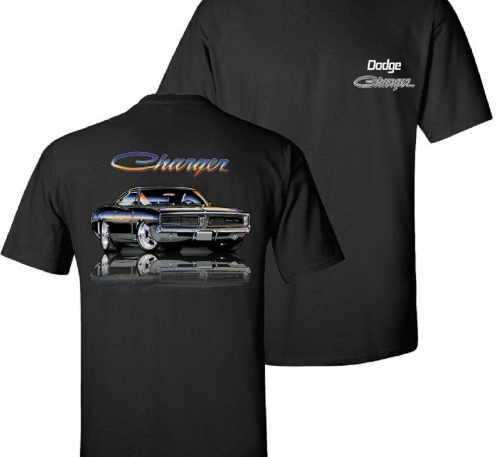 Dodge Charger Mens Black T shirt Mopar Licensed Hot Rod