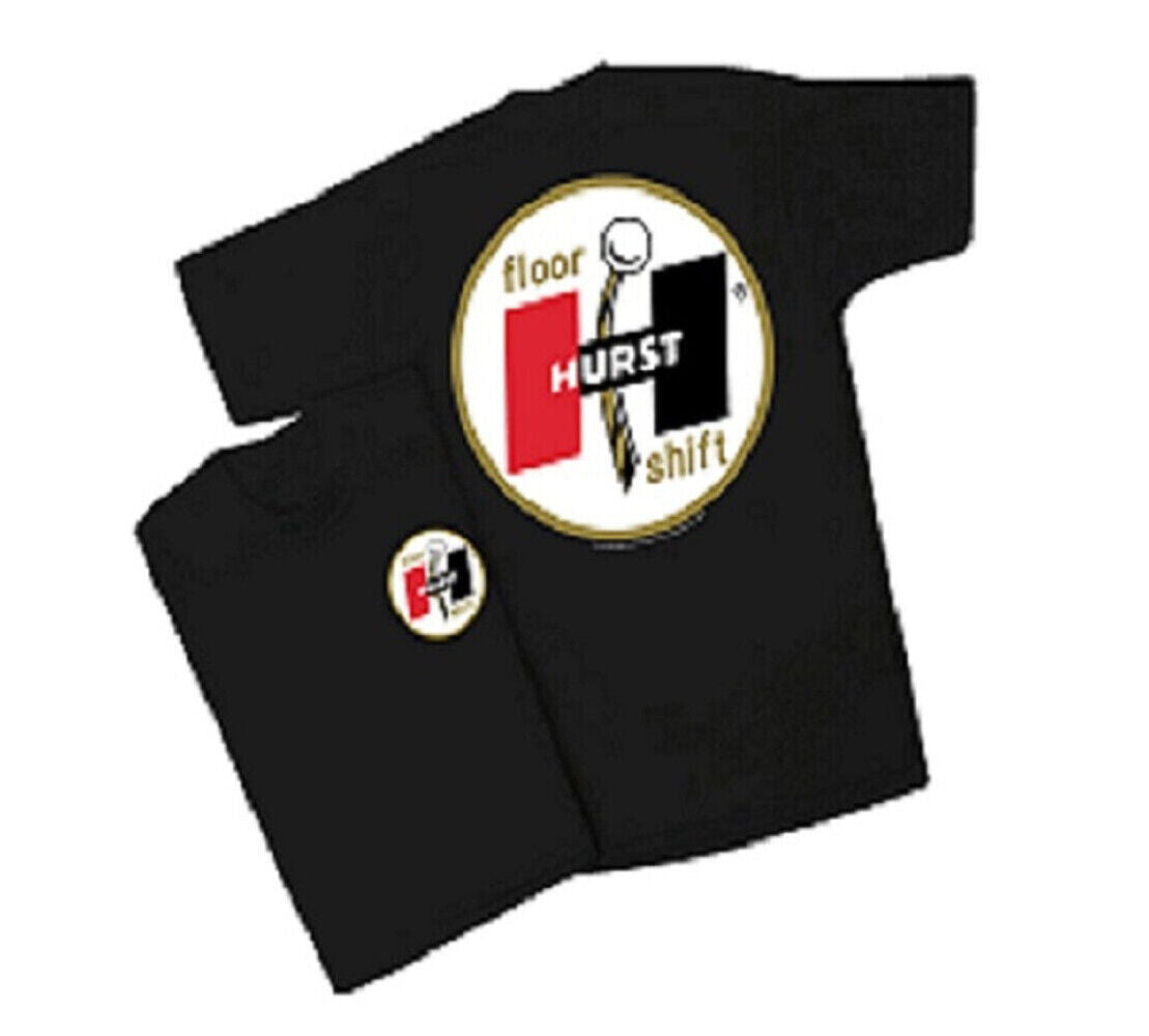 Hurst Shifter Logo Mens Black T Shirt Chevy Mopar Ford Pontiac Olds Drag Racing Hot Rods