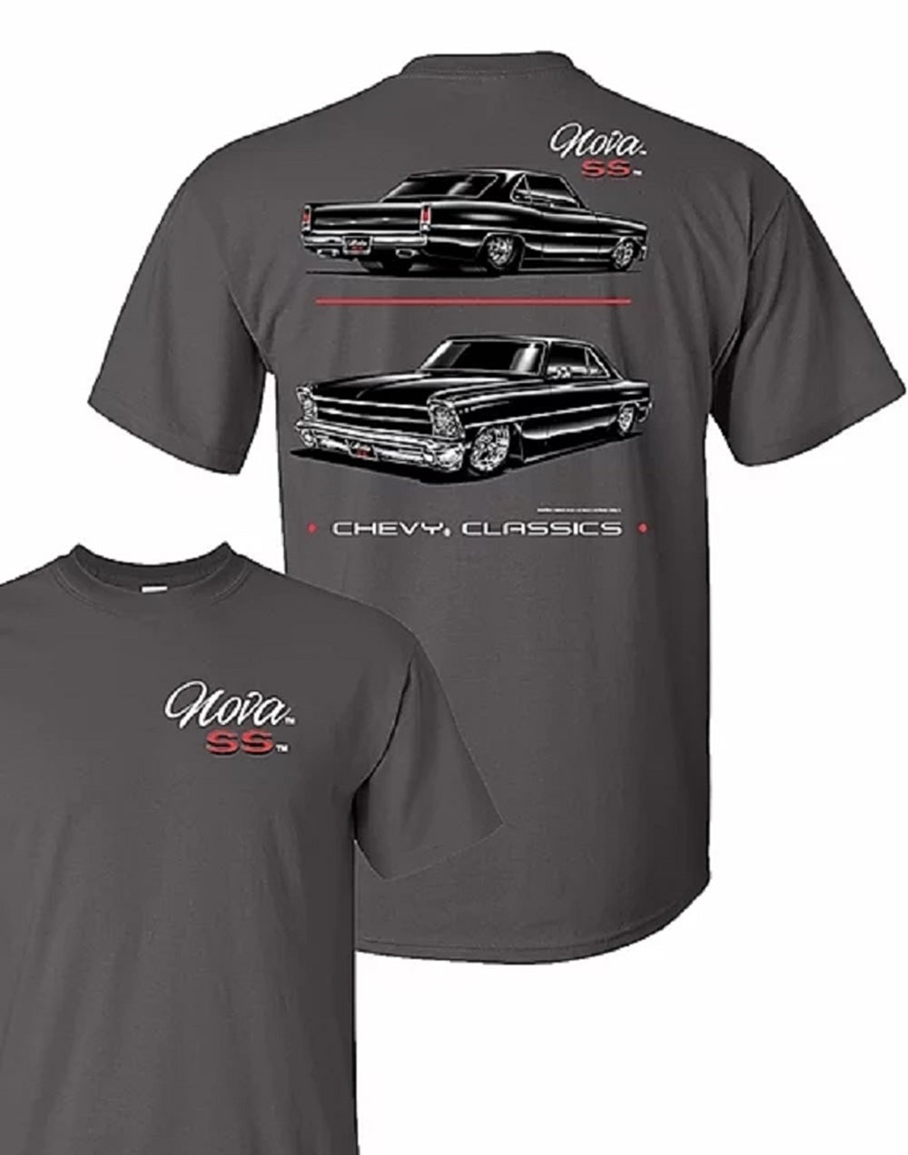 1966/67 Chevy Nova SS Mens Gray T Shirt by Johny Rockstar