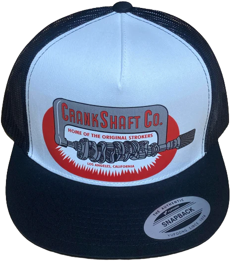CRANKSHAFT CO. (2 Colors Available)Home of the Original Strokers Flat Bill Truckers Hat Hot Rods Drag Racing