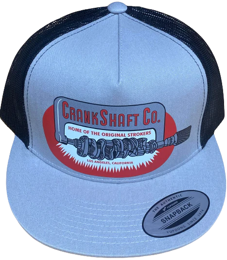 CRANKSHAFT CO. (2 Colors Available)Home of the Original Strokers Flat Bill Truckers Hat Hot Rods Drag Racing
