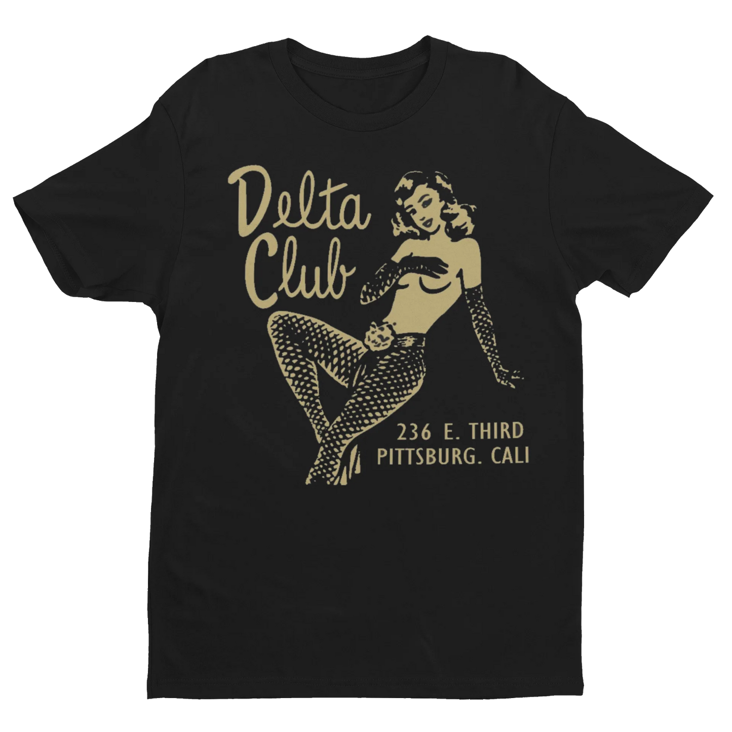 DELTA CLUB Burlesque 1940's Matchbook Art Black Men's T shirt