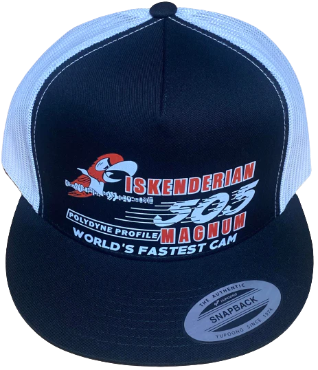 Iskenderian 505 Magnum Isky Cams Flat Brim Trucker Hat 2 colors available/Drag Racing Hot Rods