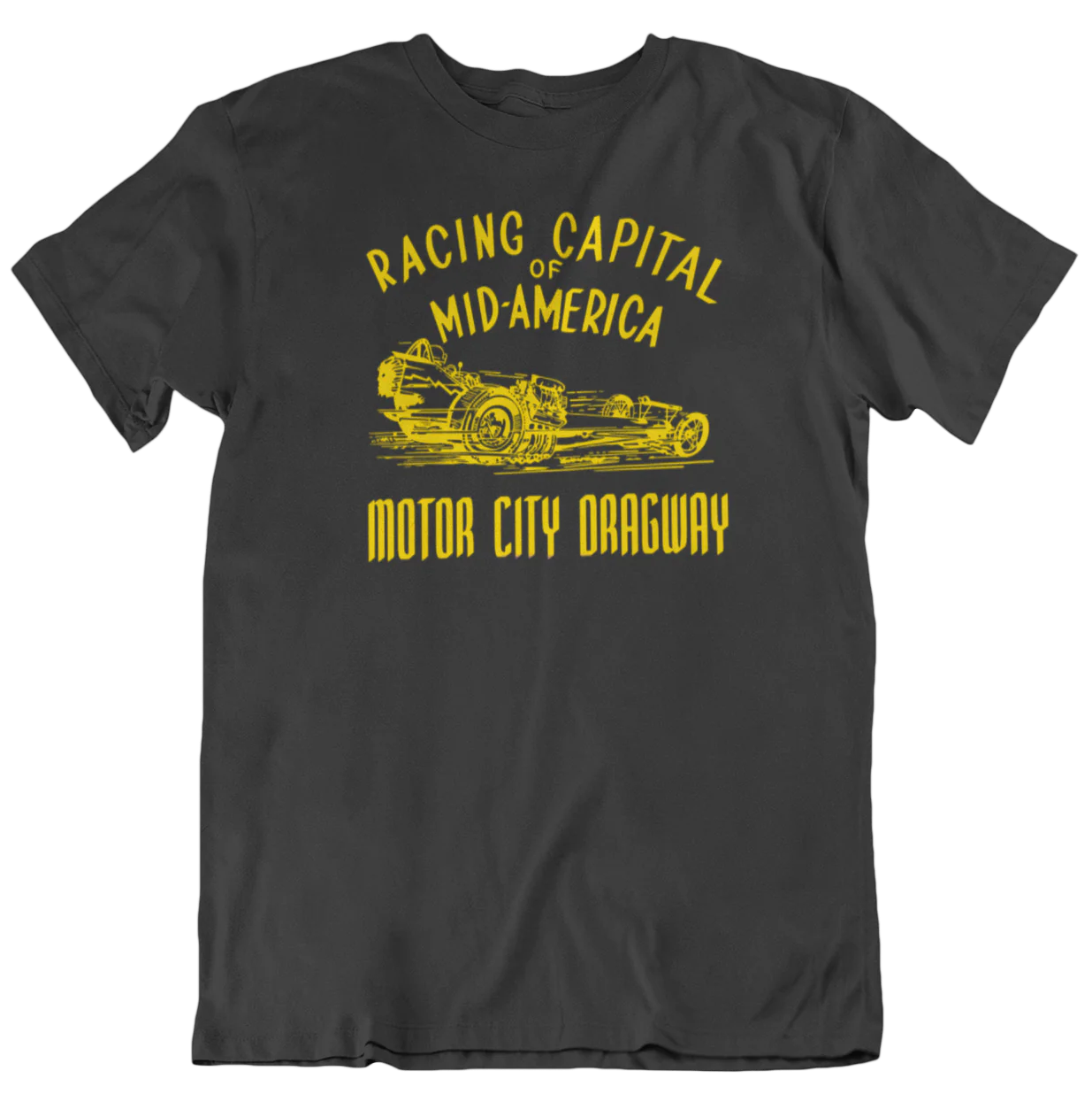 Motor City Dragway Michigan Racing Capital of Mid America Men's Black Shirt