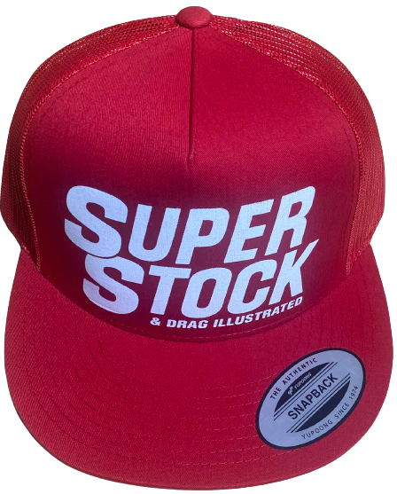 SUPER STOCK &Drag Illustrated Magazine(2 Colors) Flat Bill Truckers Hat Drag Racing