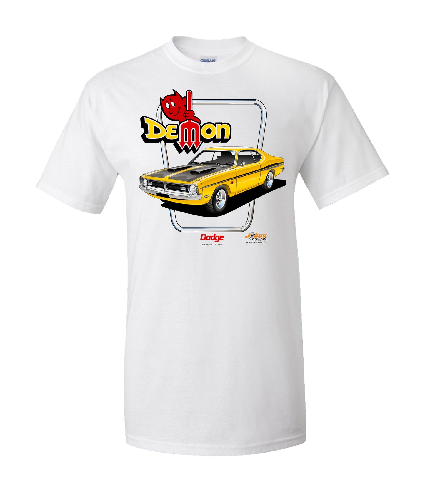 71 Dodge Demon Mopar Men's Tshirt (Licensed) Johny Rockstar Brand