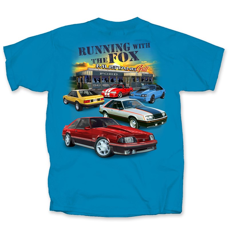 Ford Fox Body Mustang Running With the Fox T Shirt (Joe Blow T's)Licensed
