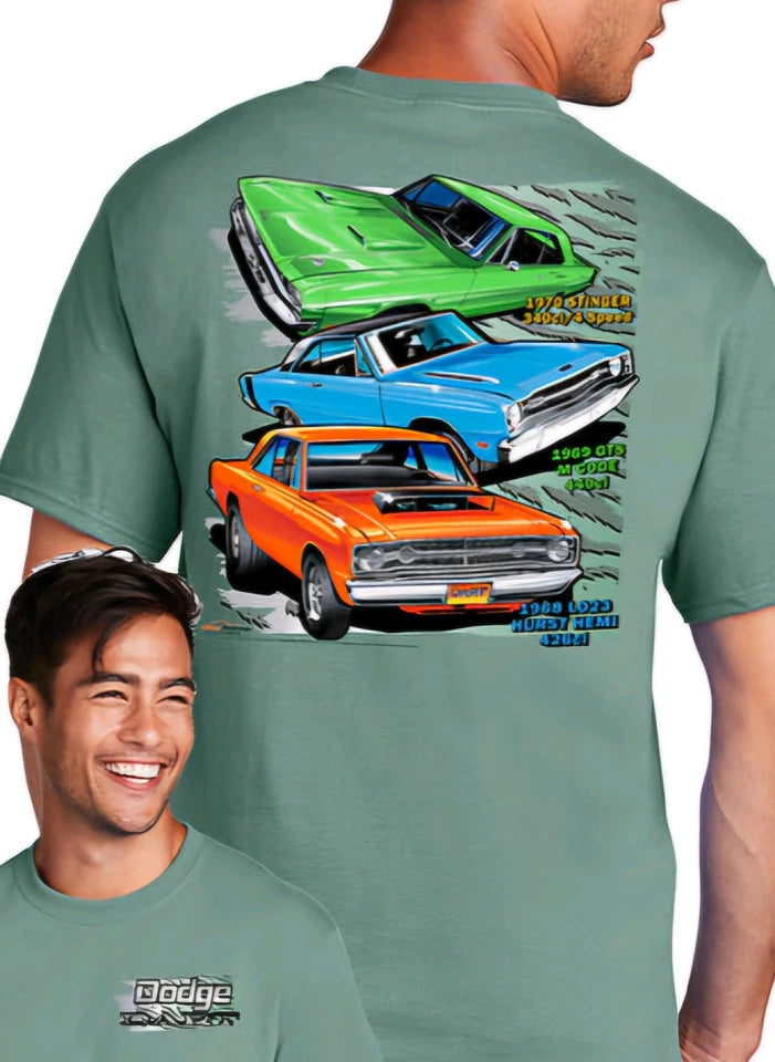 3 Dodge Darts Mens T Shirt Mopar Johny Rockstar Brand