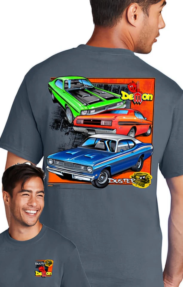 Demon/Duster Mens T Shirt Plymouth/Dodge/Mopar Johny Rockstar Brand