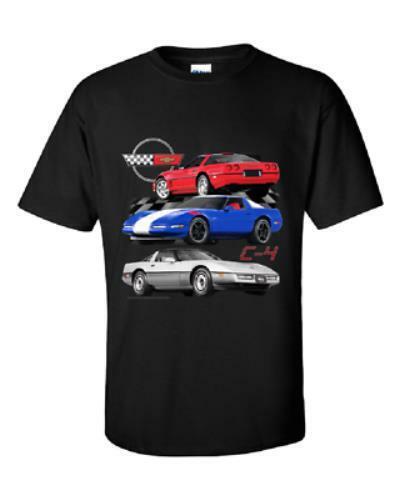 Chevrolet C4 Corvettes Mens Black T shirt Licensed