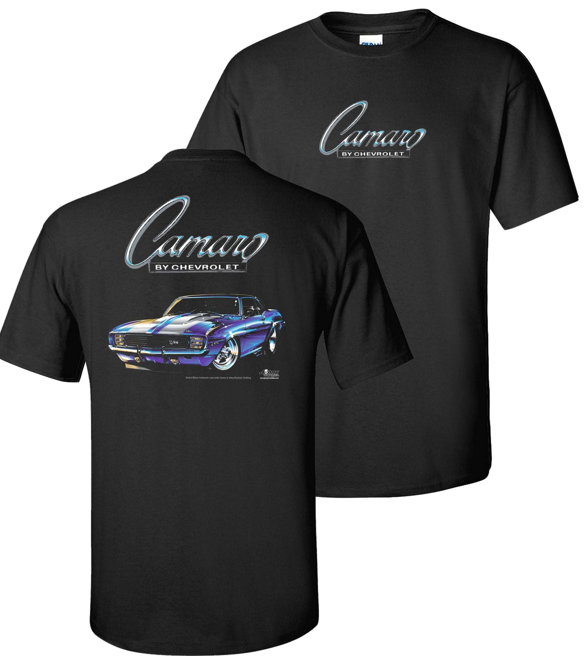 1969 Camaro by Chevrolet  Men's Black T shirt Licensed
