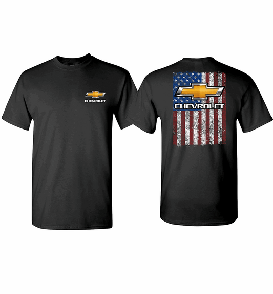 Chevrolet Bowtie Flag Mens T shirt Licensed