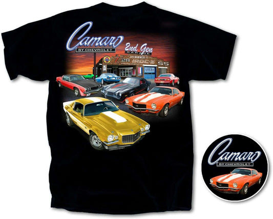 Chevrolet Second Generation Camaro Mens Black T shirt Licensed