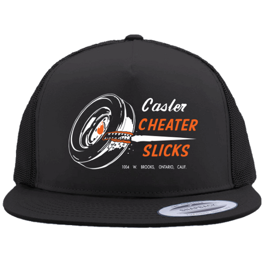 CASLER CHEATER SLICKS Flat Bill Truckers Hat