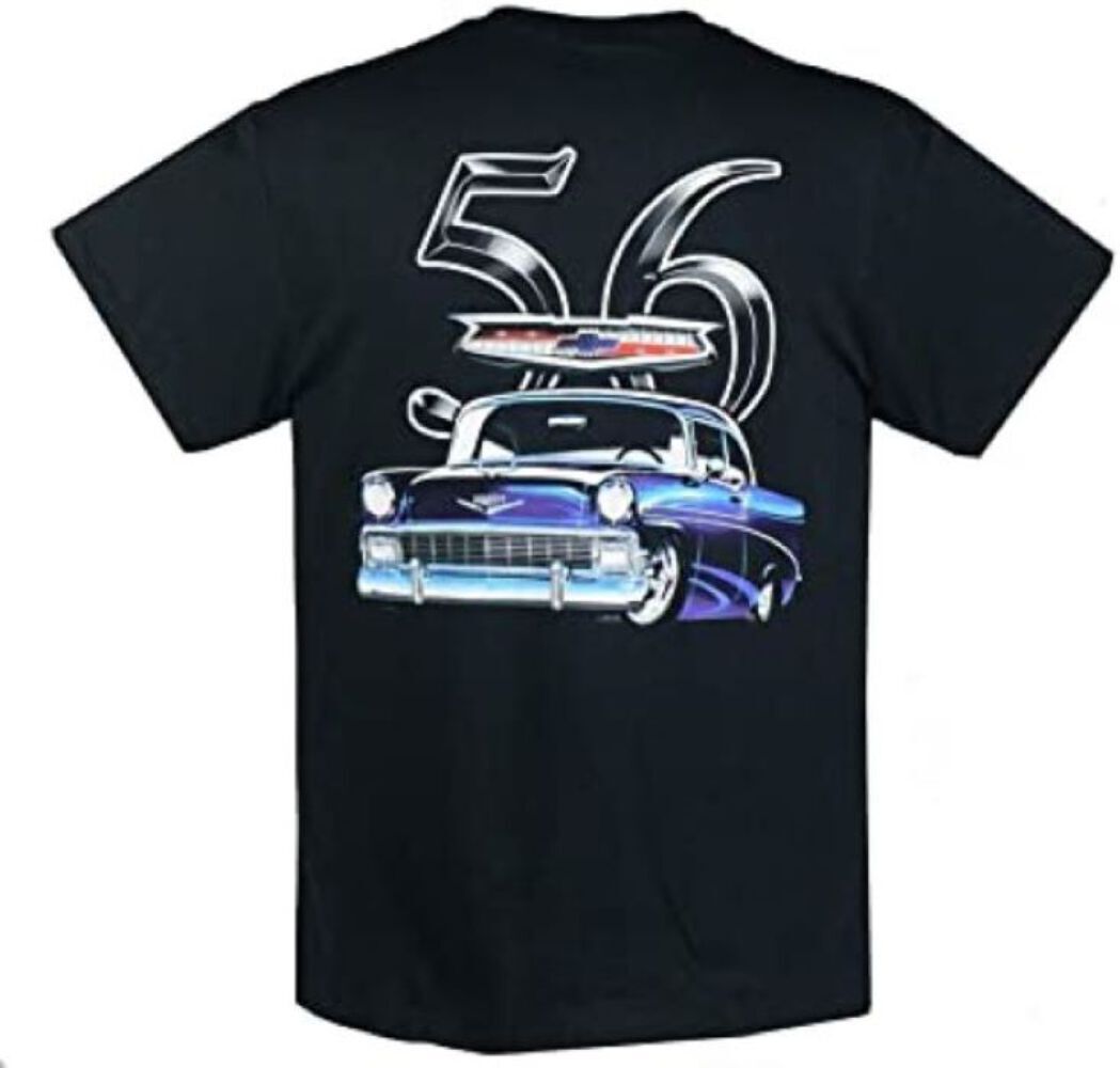 Chevrolet 1956 Bel Air/210  Mens Black T shirt Licensed