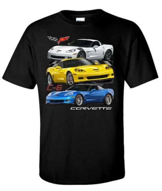 Chevrolet C6 Corvette Mens Black T Shirt Licensed