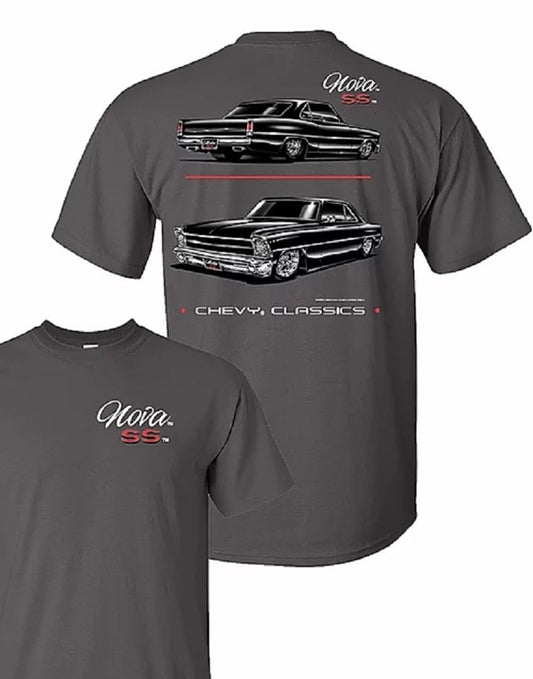 1966/67 Chevy Nova SS Mens Gray T Shirt by Johny Rockstar