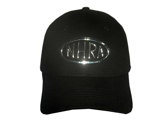 NHRA Logo Liquid Metal Mens Hat Black  Hot Rods Drag Racing