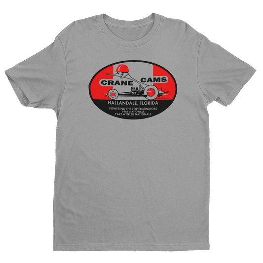 Crane Cams Top Eliminator mens shirt Chevy Mopar Ford Pontiac Olds Drag Racing Hot Rods
