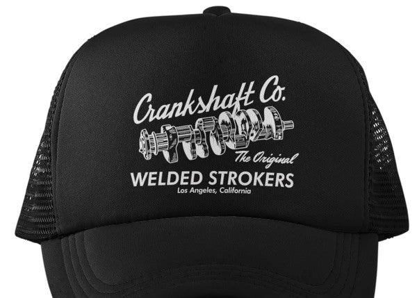 Crankshaft Co. Welded Strokers Trucker Hat Flat Bill 3 Colors Available Hot Rods Drag Racing