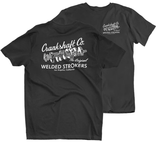 Crankshaft Co. Welded Strokers Black Mens T shirt Drag Racing Hot Rods