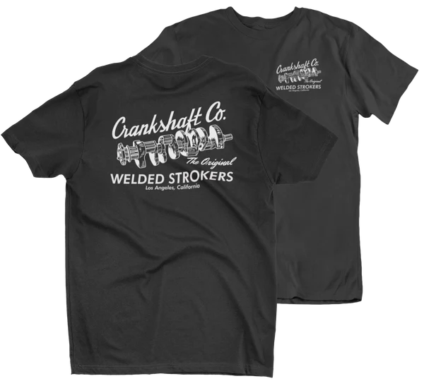 Crankshaft Co. Welded Strokers Black Mens T shirt Drag Racing Hot Rods