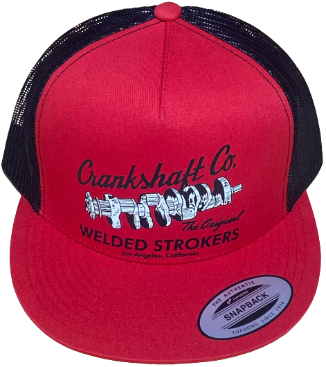 Crankshaft Co. Welded Strokers Trucker Hat Flat Bill 3 Colors Available Hot Rods Drag Racing