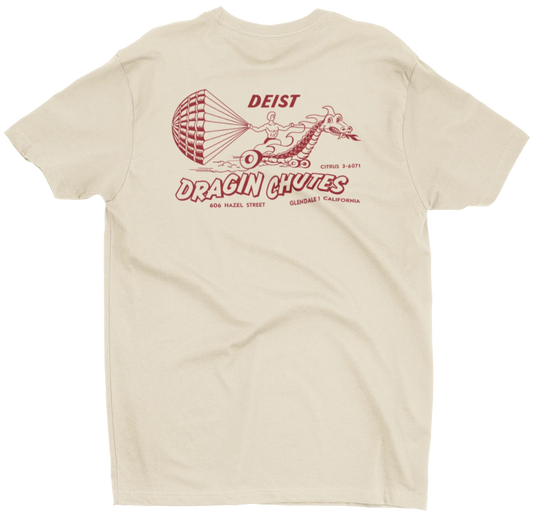 DEIST DRAGIN CHUTES Tan/Sand Tee  Men's T-Shirt by Merchants of Speed