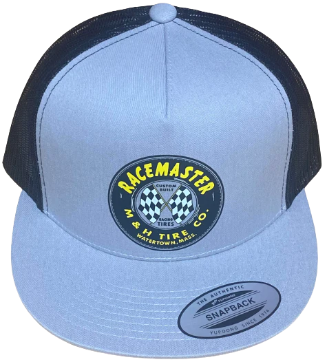 M&H RACEMASTER TIRE CO. Flat Bill Truckers Hat Hot Rods Drag Racing