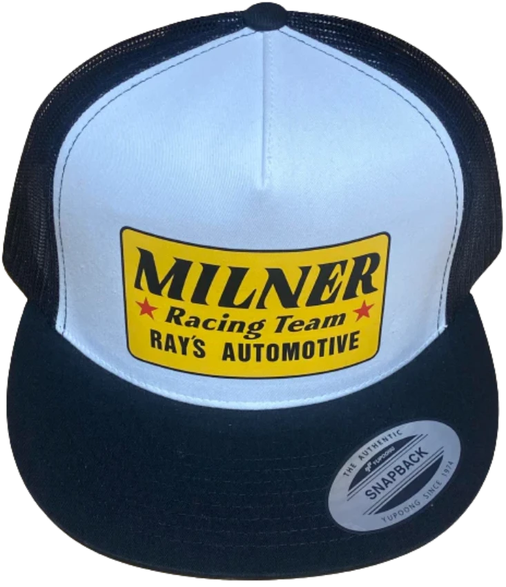 Milner Racing Fire Suit Logo Truckers Hat Hot Rods Drag Racing