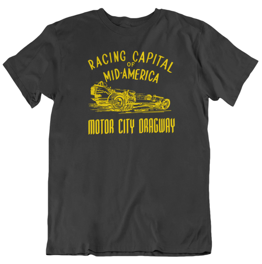 Motor City Dragway Michigan Racing Capital of Mid America Men's Black Shirt