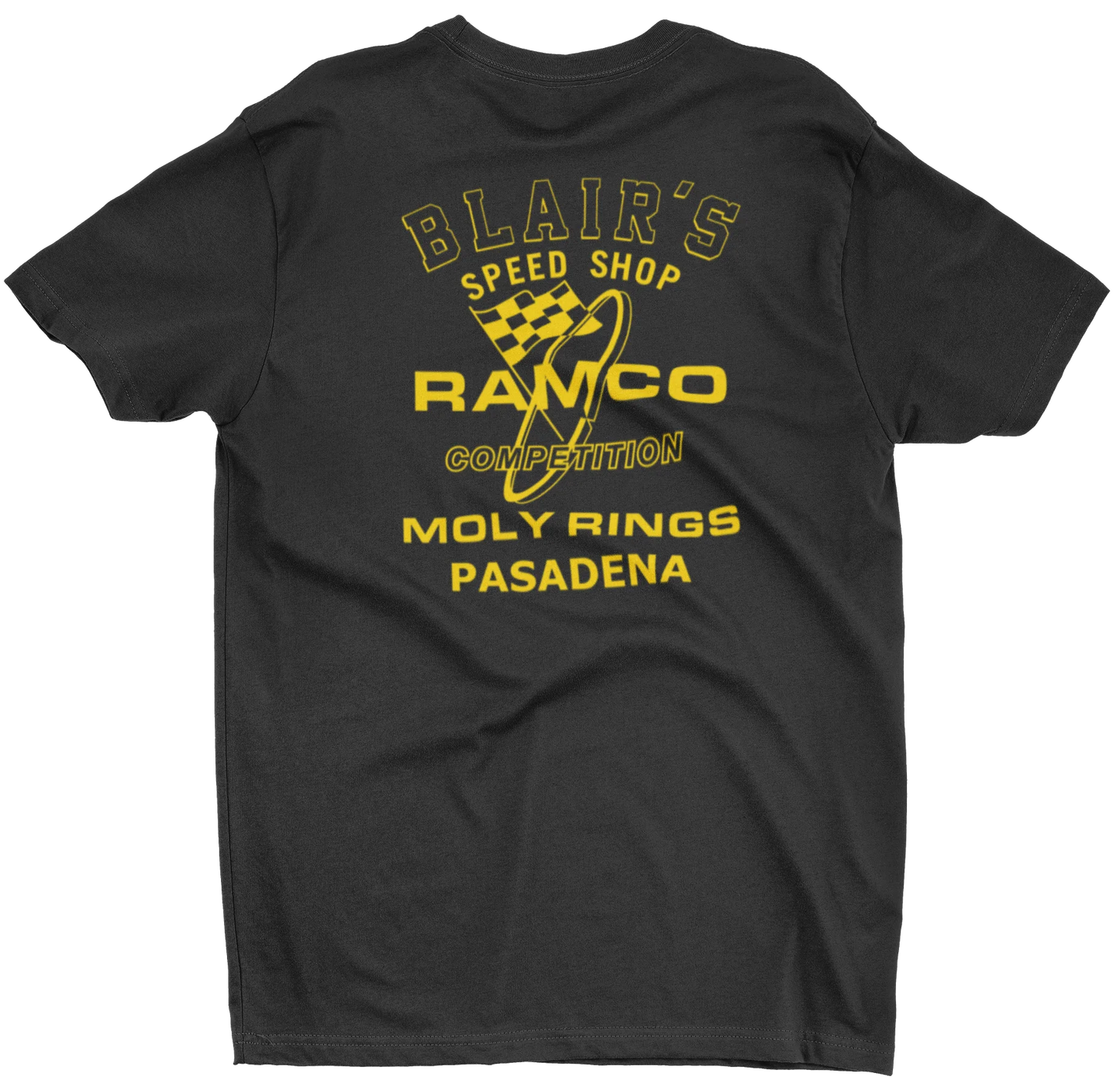 RAMCO MOLY RINGS Blair's Speed Shop Black Tee T-shirt