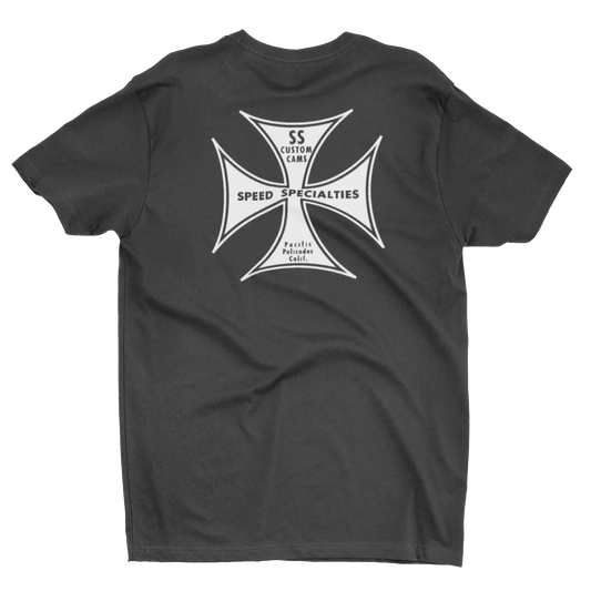 SPEED SPECIALTIES Custom Cams Maltese Cross Logo Black T-Shirt