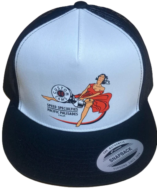 Speed Specialties Girl on a Camshaft Trucker Hat Hot Rods Drag Racing