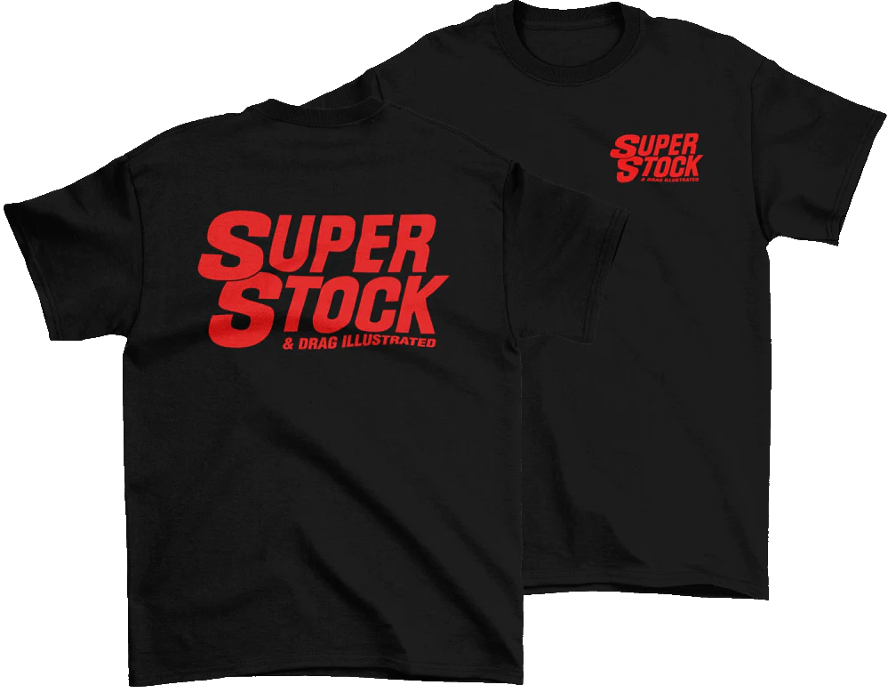 Super Stock & Drag Illustrated Mens Med. Black T Shirt Drag Racing
