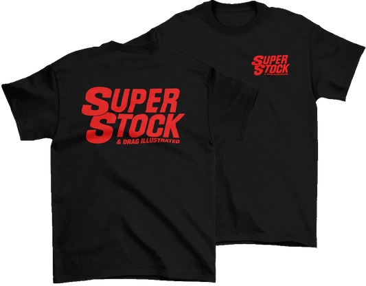 Super Stock & Drag Illustrated Mens Med. Black T Shirt Drag Racing