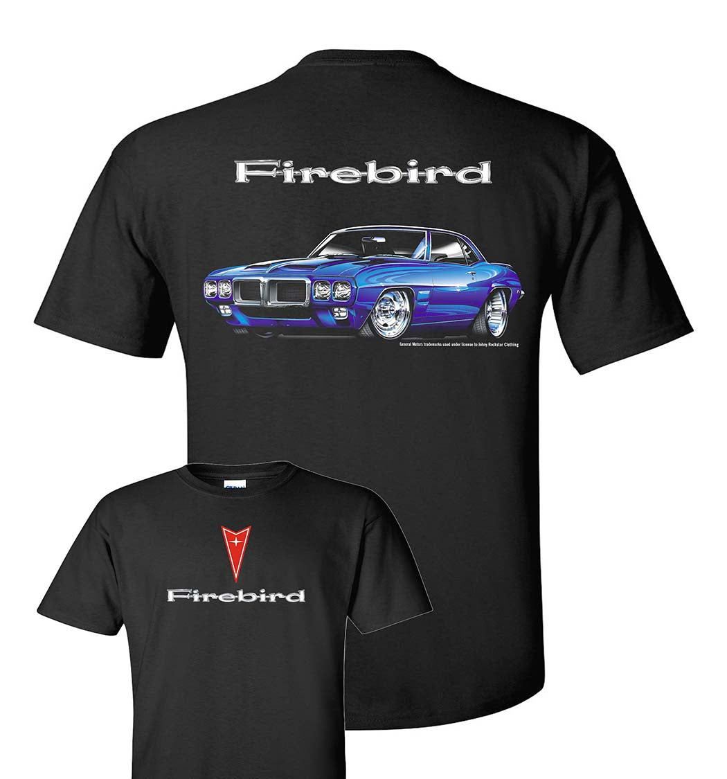 1969 Pontiac Firebird Mens T shirt(licensed)  Johny Rockstar Brand