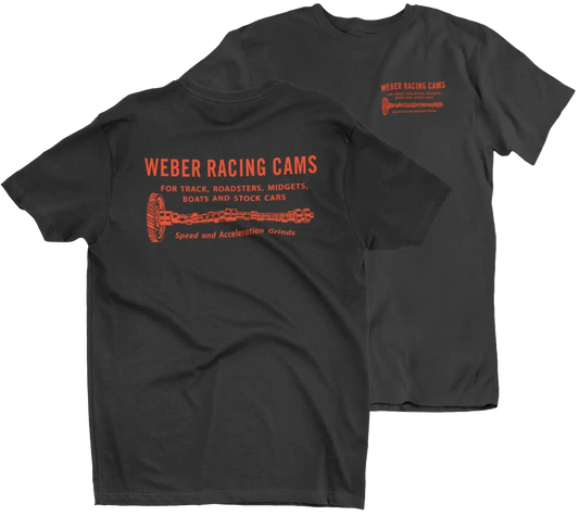 Weber Racing Cams Men's Black T shirt Drag Racing Hot Rods