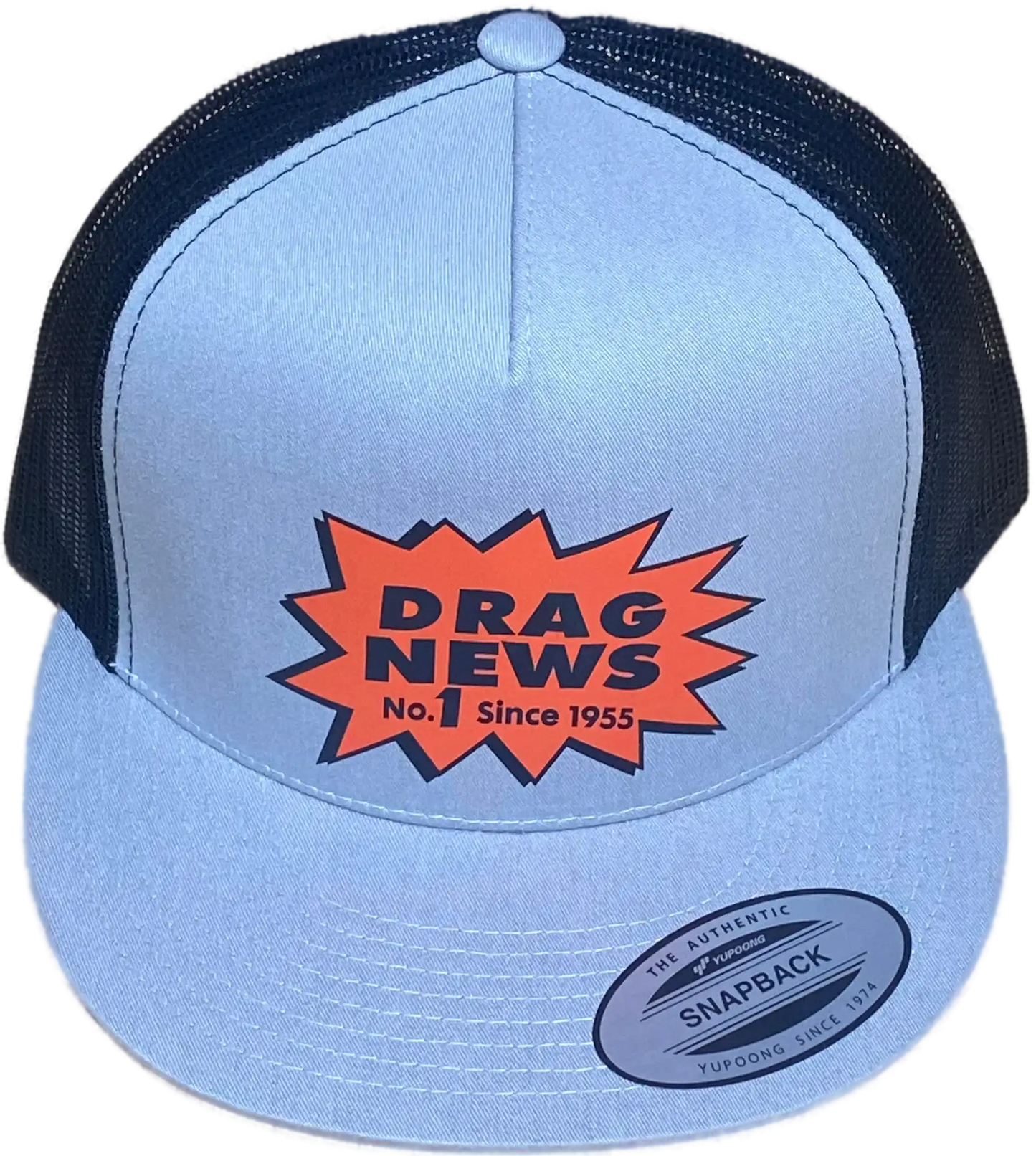 Drag News Since 1955 Flat Bill Truckers Hat available in 2 colors Hot Rods Drag Racing