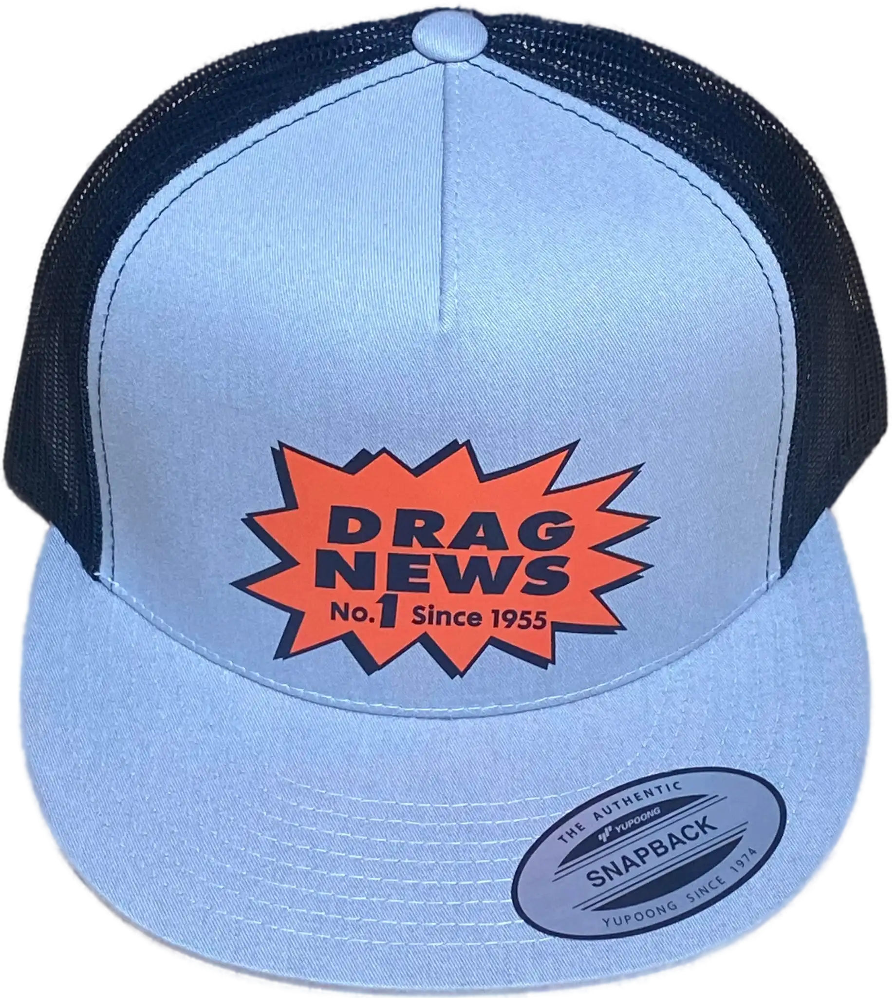 Drag News Since 1955 Flat Bill Truckers Hat available in 2 colors Hot Rods Drag Racing
