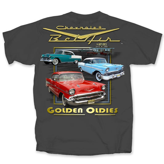BEL AIR GOLDEN OLDIES TRI FIVE CHEVY MEN'S TSHIRT BY JOE BLOW