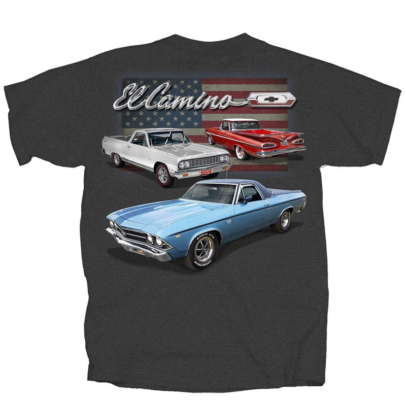 Chevy El Camino t-shirt featuring 3 generations {59/64/69)  Licensed Joe Blow