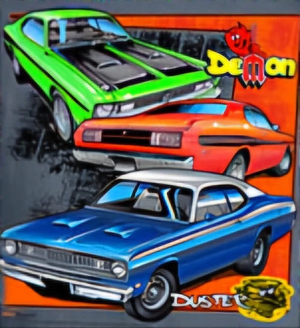 Demon/Duster Mens T Shirt Plymouth/Dodge/Mopar Johny Rockstar Brand