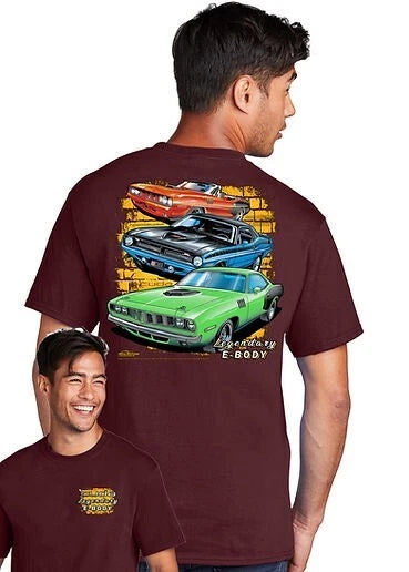 Legendary E body Plymouth Cuda Men's T Shirt Johny Rockstar Brand