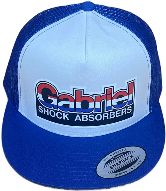GABRIEL SHOCK ABSORBERS White/Royal Flat Brim Trucker Hat